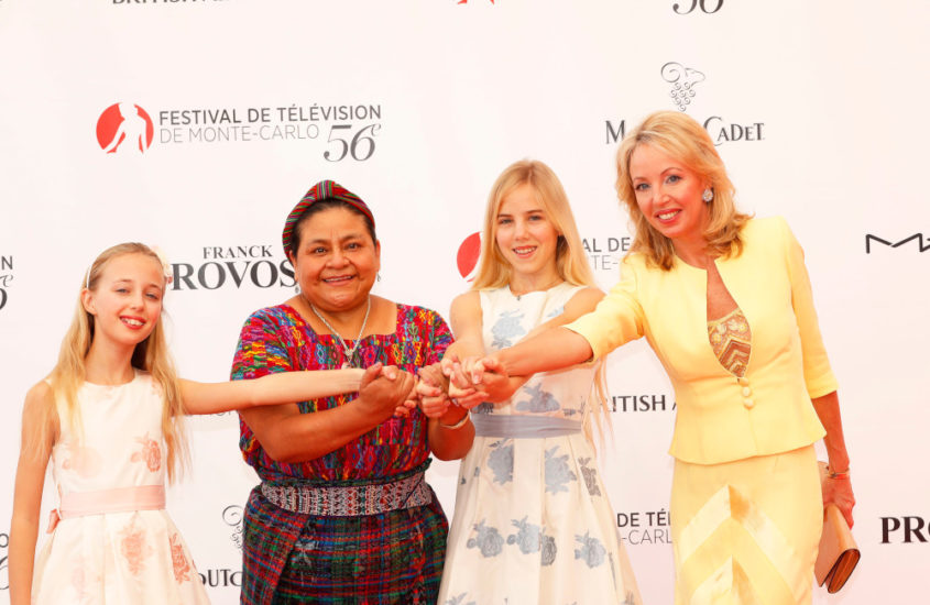 Princess Camilla de Bourbon two Sicilies and Rigoberta Menchu Nobel Peace Price